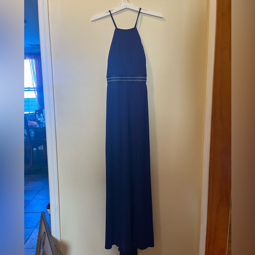 Blue strap long dress